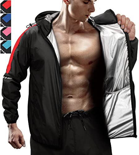 RDX Costume Sauna, Anti-Déchirure Survêtement avec Capuche, REACH OEKO TEX 100 CERTIFIÉ Combinaison Sudation Fitness Sweat à Capuche, Minceur D’entraînement Perte Poids Suit Sport Homme Femme