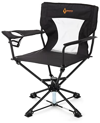ARROWHEAD OUTDOOR 360° Degree Swivel Hunting Chair, Armrests, No Sink Feet