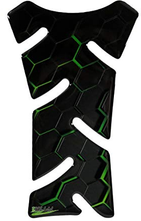 BIKE-label Adesivo per serbatoio piccolo 3D per moto, protezione del serbatoio, colore verde, X503089VA
