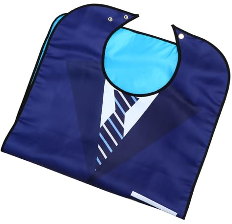 HOMSFOU Waterproof Adult Bib Washable Clothing Protector with Snap Closure Large Aid Apron for Mealtime Elderly Patients Caregivers Home Use