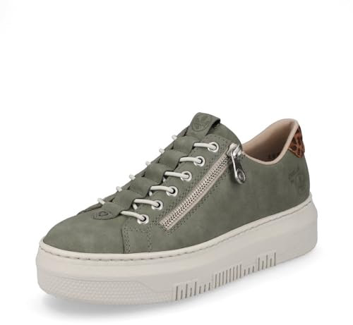 Rieker Dam låga sneakers M1952, halvskor för kvinnor, Grön 52, 38 EU