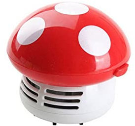 VICASKY Mini Aspiradora De Escritorio Roja, Portátil Sin Cable, Operada 2 AA, Compacta para Limpiar Polvo, Migas y Suciedad Mesa y Oficina