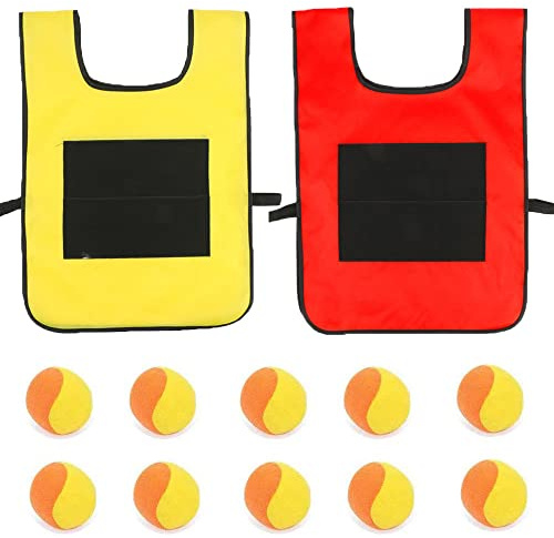 2 Pièces Dodgeball Gilet da Gioco, Giochi Dodgeball Giubbotti Appiccicosi, Bersaglio Dodgeball Gilet Gioco per Bambini Indoor Outdoor, Beach Camping Partito(A)