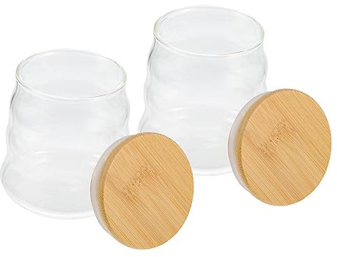 Garneck 2pièces Bocal Verre Scellé Contenant à Bonbons Boîte à Thé Verre pour Thé Miel Petits Bocaux