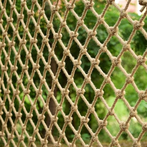Plants Fence Hemp Rope Netting Children Swing Climbing Safety Net Balcony Railing Protective Net Playground Hammock Cargo Net (Color : 8mm/10cm, Size : 3m*5m)