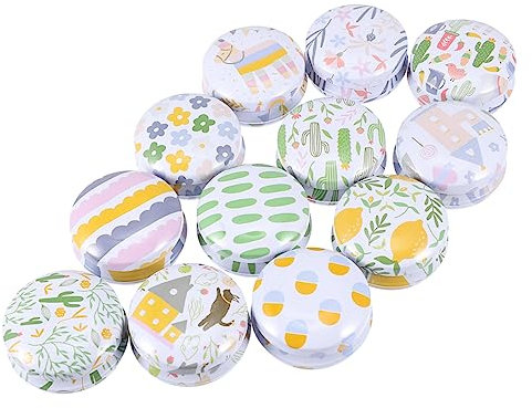 HAPINARY 12pièces Bocaux Ronds Pour Cosmétiques Récipients De Stockage Pour à Lèvres Crèmes Et Lotions Contenants Pratiques Et Portables Pour Voyage Et Camping