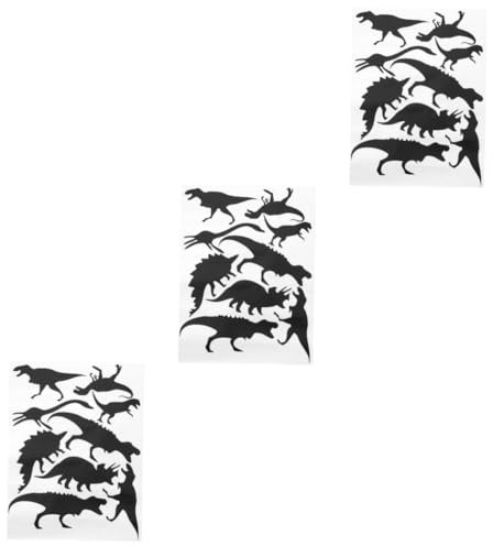 BESTonZON 3 Blätter Wandtattoo Dinosaurier Wand Dekoration Dekoration 3D-Tapete Wohnkultur Hintergrund Heimaufkleber PVC-Aufkleber entfernbar Wandaufkleber Wandtattoos schmücken
