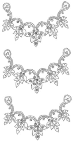 STOBOK 3stücke Rhinestone Patch Applikation Glitzer Aufbügeln Für Kleidung Jeans Und Schuhe Shiny Strass Dekoration Für Hochzeitskleider Und Accessoires Einfache Anwendung Leicht Und