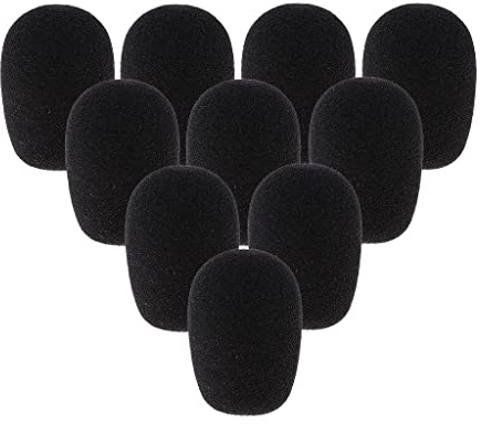 Enhance Recording Quality with 10ps Mic Windshield Sponge Cover | -Noise & Spit Guard | weight & | For Podcast, Karaoke & Conference Mic | Black Sponge Material