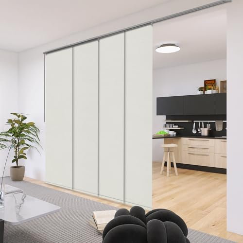 TIPIACE Pannello oscurante manuale per la privacy, controllo della bacchetta per porte scorrevoli, divisorio, dimensioni personalizzate, larghezza oversize fino a 380 cm (82028H)