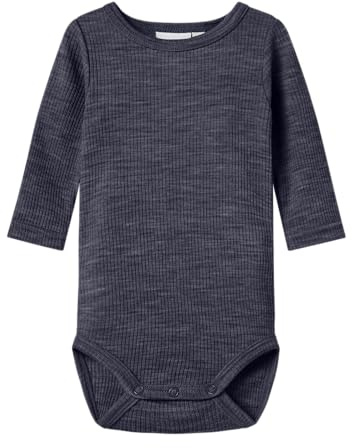 Name IT Unisex Nbnwax ull Rib Ls Body Noos, Amber blå, numeric_50
