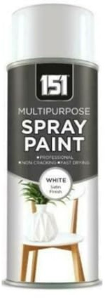 PNJB White Satin Finish Spray Paint, Clean and Modern Touch, Home Décor, Furniture, And Outdoor Projects, Apply Multiple Coats, Even, Reliable Coverage, 400ml (1 Pcs)