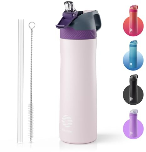 Fjbottle Thermal Water Bottle with Sports Straw 550 ml/710 ml, Leak Free and BPA - Thermal Bottle for Kids, School, Camping, Yoga