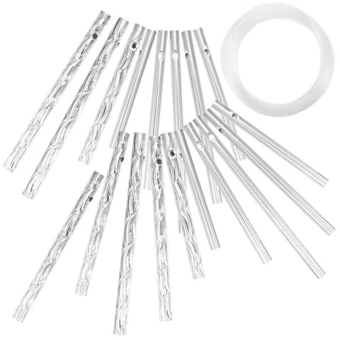 Ensemble De Tubes De Carillon Éolien Pièces Artisanales pour Bricolage Accessoires Métalliques pour Décoration Extérieure