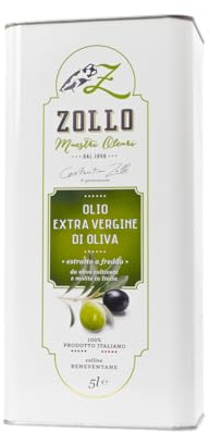 Zollo - Olio Extravergine d’Oliva Classico, Olio EVO 100% Italiano, Estratto a freddo, Olio del Sannio, Gusto deciso, Latta da 5 LT