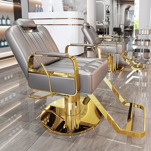 Barber Stuhl Herren Verstellbarer Rückenlehne 360° Drehbar Höhe Verstellbar