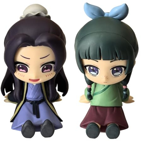 Maomao und Jinshi Figur sitzende Pose, niedliche Anime-Action-Figuren, 6 cm, Sammlerstücke, Jinshi Maomao, Cartoon-Statue, Desktop-Dekoration, 2 Stück