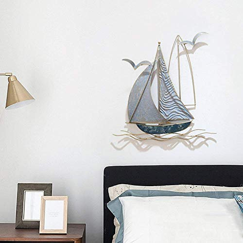 Wandskulptur Schiff Metall Segelboot Segelboot Maritim Deko Hänger Skulptur Figur Wandbild Mediterraner Stil