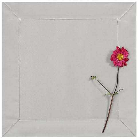 invitta Tischdeckchen Classic Elegance Grau 40x40 cm, Uni Glatt Elegant mit 5 cm Kuvertsaum Fleckabweisend mit Lotuseffekt 100% Polyester, O5 H200 3267