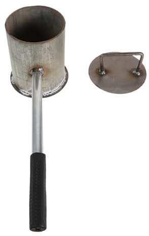 HEALLILY Barili di Carbonio Estintore Secchio per La Cenere del Pozzo del Barili Ardenti per L'esterno Barile di Metallo Strumenti per Barbecue Strumento del Acciaio Nero