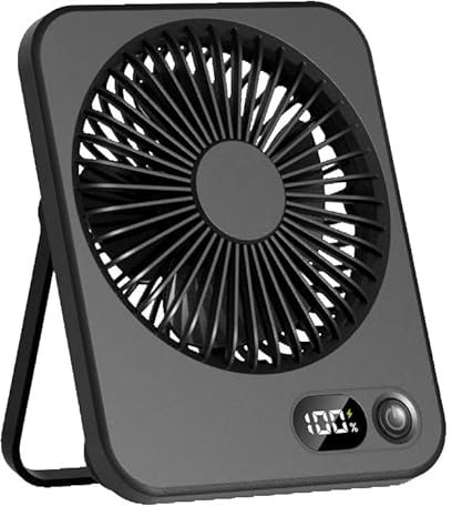 Jsdoin Ventilatore da Tavolo, 5 Velocità Ventilatore USB Ricaricabile di Batteria, Ventilatore Portatile Inclinazione variabile a 180°, Per Camera Da Letto, Ufficio, Biblioteca,Viaggi All'aperto