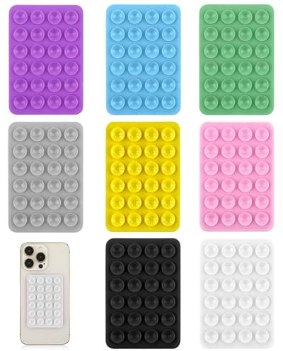 FUGLUS 8PCS ventosa telefono,ventose telefono,supporto a ventosa per cellulare in silicone,ventosa per telefono adatte a tutti i modelli telefono,Supporto A Ventosa per Telefono Cellulare Bifacciale