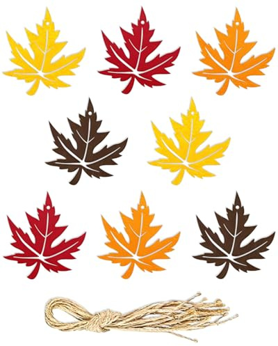 FUGLUS 8Piezas Hojas Artificiales de otoño,Colgantes de Hoja de Arce,Hojas de Arce de otoño,decoración de otoño para Bodas, Festivales de Arte, Manualidades, Decoraciones de Fiesta