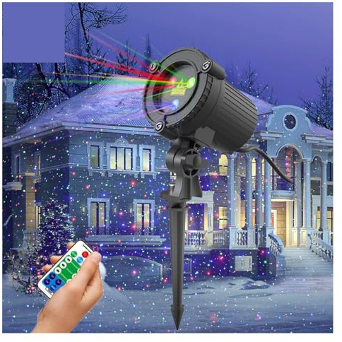 Beweglicher statischer roter grüner blauer Punkt-Stern-Weihnachtslicht-or im Freiengarten-wasserdichte Feiertags-Weihnachtsbaum-Lichter