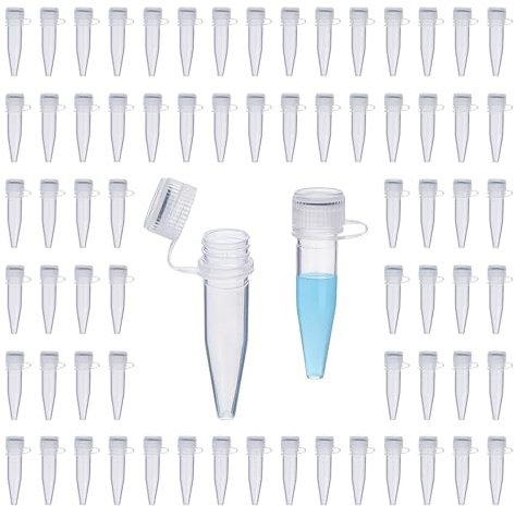 PRECIPETTE Lot de 250 tubes de centrifugeuse de 1,5 ml, tubes coniques avec bouchon à vis sécurisé pour les applications de laboratoire et industrielles, anti-fuite, autoclavables