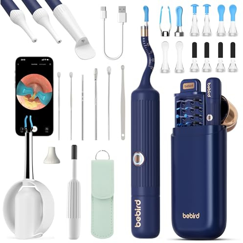 Bebird Ear Wax Removal Kit,Ear Cleaner with Camera &Light, 1920P HD Ear Wax Removal Tool, Visual Ear Camera Otoscope for Adults & Kids, Compatible with iPhone Android iPad,Includes Case & 2-Y Warranty