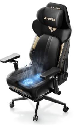AutoFull M6 Ultra 2.0 Gaming Stuhl mit Heizung & Kühlung, Massage | Zertifiziert für den Wettkampfeinsatz, Adaptive Lendenwirbelstütze, Atmungsaktives Material