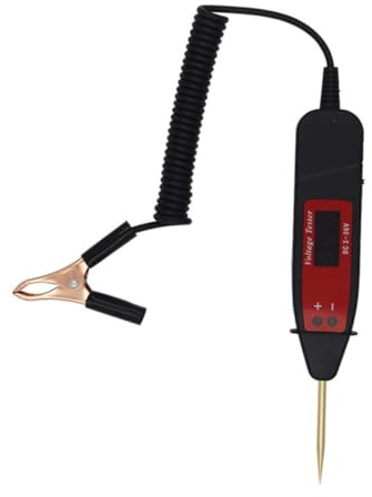 PartyKindom Digitales LCD Spannungsprüfgerät mit Verlängertem Kabel Robuster Stromkreisprüfer für Kfz schaltungen Sicherer Griff Zuverlässiger Digitaltester für Fahrzeug elektrodiagnose