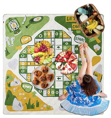 Coperta da picnic all'aperto, spessa e pieghevole, per tutte le stagioni, coperta a tema giochi, per stadio, festival musicali, spiaggia, soggiorno, prato, e cortile