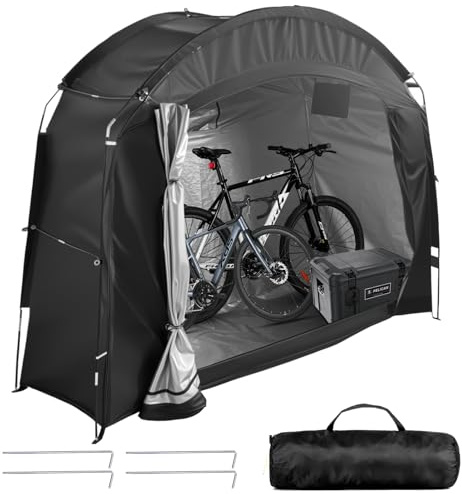 Bike Cover Storage Outdoor 210D Oxford Bike Shed Tent Store for Outside Storage Bicycle Shed Shelter for 2-3 Bikes Against Wind Small Rain Snow and Dust Black