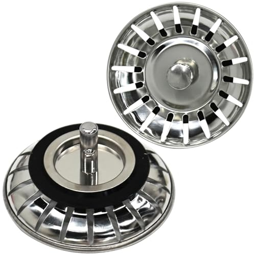 Armo® Stainless Steel Sink Strainers with Hair Catcher, 78MM Diameter, Pack of 2