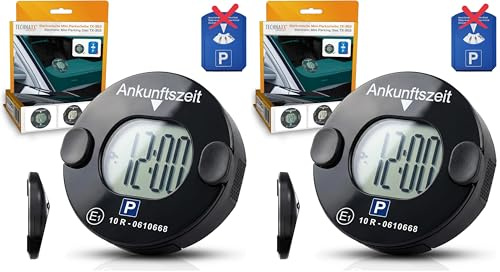 Technaxx Elektronische Parkscheibe mit Bewegungssensor – Automatische Digitale Parkuhr mit Magnetbefestigung, KBA-zugelassen, Lange Batterielaufzeit & automatische Sommer-/Winterzeit – TX-353