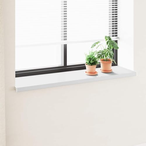 LoogCape Rebord de fenêtre blanc 160 x 40 x 4,5 cm en PVC pour intérieur et extérieur, montage facile, hydrofuge, durable, facile d'entretien, polyvalent, adapté pour la décoration et les plantes