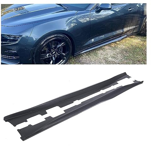 ECOTRIC Side Skirts Extension Rocker Panel Guard Compatible with 2016-2023 Chevy Chevrolet Camaro LT LS RS SS Body Kit Replacement Pair Matte Black ZL1 Style