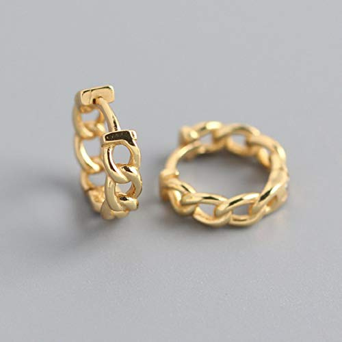 DOOLY Klassisk liten kedjestil Guldring örhängen punk enkel cirkel örhänge Kvinnors smycken 925 sterling silver örhängen öronklämma A30