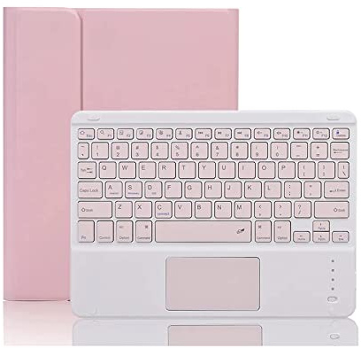 ZKAIAI Custodia con Tastiera Trackpad per iPad Pro 11 4a 3a 2a 1a Generazione (2022/2021/2020/2018), Smart Cover Sottile con Magnetica Rimovibile Bluetooth Tastiera e Portamatite, Rosa