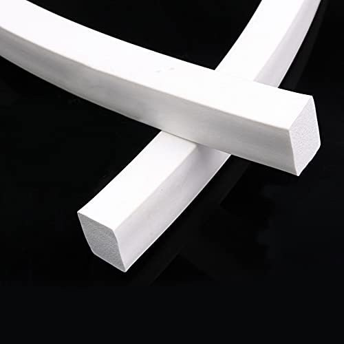 easyhaha Quadratischer Schwammstreifen, 5 x 5 mm bis 20 x 30 mm, weißer Silikon-Schaumgummi, for Türen, Fenster, Dichtung, Zierleiste, 1/2/3/5 Meter (Size : 5M, Color : 25 x 25mm)