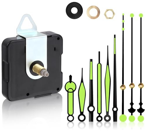 Geräuschloses Uhrwerk Set, DIY Uhr Ersatzteile, Lautlos Uhrwerk Mechanismus, Uhrwerk für Wanduhr, mit 3 Sätze Uhrzeiger, Leise,Für Clock Ersatzteile Ersatz, Teile Reparatur-Kit (18mm)