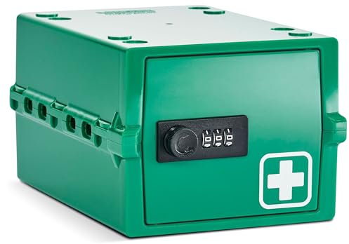 Lockabox Mini™ | Small Medicine Lock Box with Combination Lock (3L) | Mini Medical Lock Box For Tablets, Creams & Medical Pens | External Size 22.3 x 15.4 x 12 cm (Medi Green)