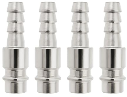 YINETTECH 4 Pcs 8mm European Style Air Compressor Hose Fitting Quick Release Coupler Hose Connectors for 8mm Air Compressor Hose Silver