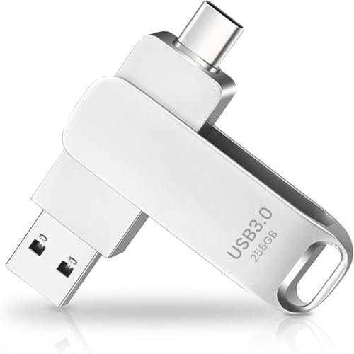 Chiavetta USB Type C 256GB,Ultra Dual Drive Luxe unità flash USB3.0 Type-C interamente in metallo con connettori reversibili USBType C per iOS iPhone/Android/smartphone, tablet, Mac e computer-usb