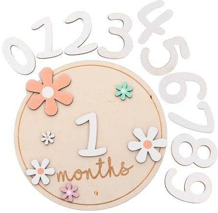 Holibanna 1 Satz Holz Meilensteinkarten Für Monatliche Meilensteinkarten Diy Doppelseitige Geburtsanzeige Schilder Zum Dekorieren Babyzimmer