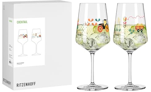 RITZENHOFF Cocktail-Glas 2er-Set - 500 ml - Made in Germany | Artikelnr. 8183001, Serie Farm, 2 Cocktail-Gläser 500 ml, Kristallglas, spülmaschinenfest