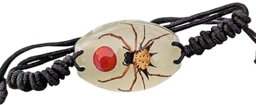 Luck Trader Real Spiny Backed Orb Weaver Glow in the Dark Spider Armband
