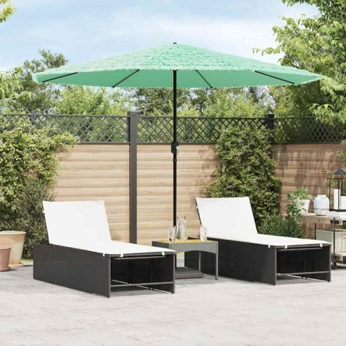 Mokuyary Parasol de Jardin avec mât en Acier Vert 324x324x247 cm, Parasol de Extérieur pour Terrasse, Piscine, Plage, Restaurants, Balcon