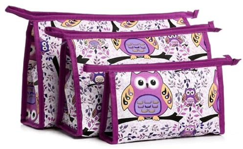 Panlom® Set of 3 Women Makeup Bags Women Bag Waterproof Travel Wash Cosmetic Pouch Tote Clutch Zipper Purse (Style 2)